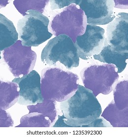 Abstract seamless pattern with colorful watercolor shapes made in vector