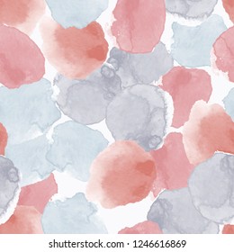Abstract seamless pattern with colorful watercolor shapes made in vector