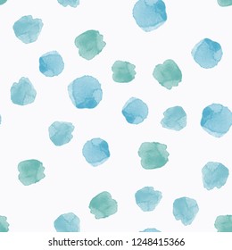 Abstract seamless pattern with colorful watercolor shapes made in vector
