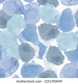 Abstract seamless pattern with colorful watercolor shapes made in vector