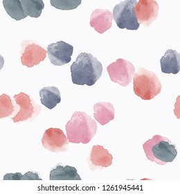 Abstract seamless pattern with colorful watercolor shapes made in vector