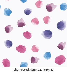 Abstract seamless pattern with colorful watercolor shapes made in vector