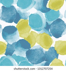 Abstract seamless pattern with colorful watercolor shapes made in vector
