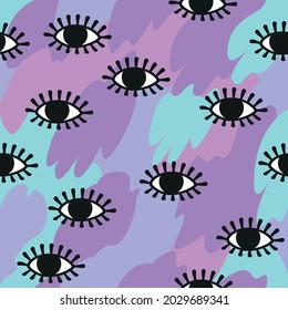 Abstract seamless pattern. Colorfull hand drawn texture. Vector background for fabric, textile, stained glass