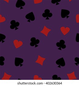 Abstract seamless pattern with colors of cards on the purple background, picture with colors of card