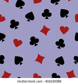 Abstract seamless pattern with colors of cards  on the lavender background