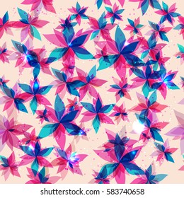 abstract seamless pattern with colors flower.