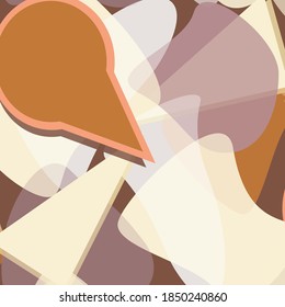 Abstract seamless pattern with colourful elements. Simple modern geometrical vector texture with painted shapes in elegant colours