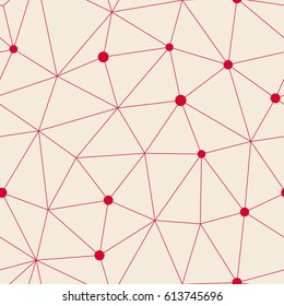 Abstract seamless pattern with connected dots. Vector repeating texture.