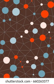 Abstract seamless pattern with connected dots. Vector repeating texture.