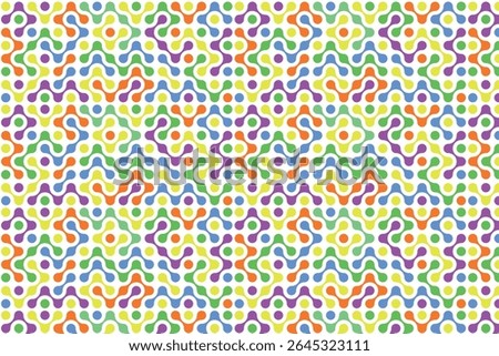 Abstract seamless pattern of connected dots, metaball. Modern bright pattern of circles, dots. Vector illustration.