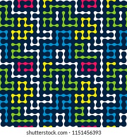 Abstract seamless pattern. Connections between elements. Vector illustration.