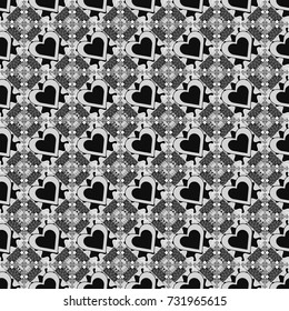 Abstract seamless pattern consisting of black, white and gray tiles. Vector illustration.