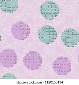 Abstract seamless pattern consisting of circles broken into pieces. The background of the picture is the texture of the composed groups of five-pointed stars.