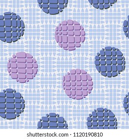 Abstract seamless pattern consisting of circles broken into pieces. Under the picture lies a network consisting of mutually perpendicular ovals cut into parts.