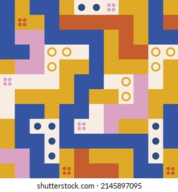 Abstract seamless pattern. Abstract contemporary modern trendy vector illustration. Bauhaus geometric pattern background.