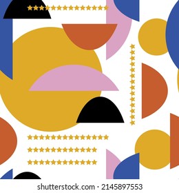 Abstraktes nahtloses Muster. Abstrakte moderne, trendige Vektorgrafik. Geometrischer Bauhaus-Hintergrund.