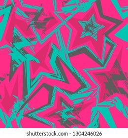 Abstract seamless pattern with cracked stars 