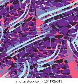 Abstract seamless pattern with creative elements, grunge lines.