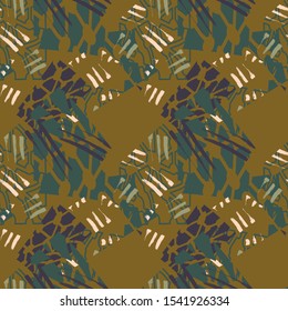 Abstract seamless pattern with creative elements, grunge lines.