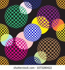 Abstract seamless pattern. A creative vector background in dark tones. Round geometric cover design, poster, card, template, wallpaper