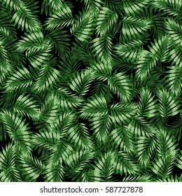 Abstract seamless pattern. Creative vector background, hawaiian tropical floral  wallpaper with branches ferns, tropical  herb. Summer exotic print with jungle plant palm leaves. Trendy colors