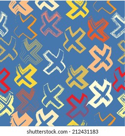 Abstract seamless pattern with crosses