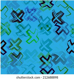Abstract seamless pattern with crosses