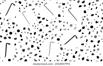 Abstract seamless pattern with crowbar symbols. Creative leopard backdrop. Vector illustration on white background
