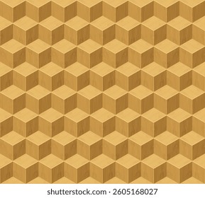 Abstract seamless pattern with cubes - hand drawn vector illustration.