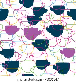 Abstract seamless pattern with cups