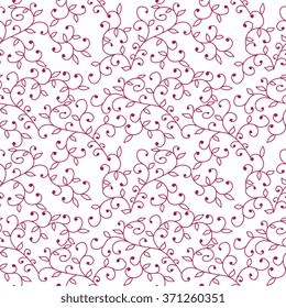 Abstract  seamless pattern with curled twig. Background, wallpaper, cover, wrapper, textile, fabric