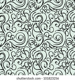 abstract seamless pattern with curling branches. Vector illustration