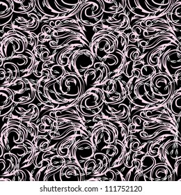 abstract seamless pattern with curling branches . Vector illustration