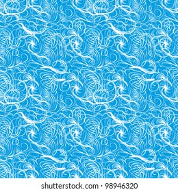abstract seamless pattern with curling branches. Vector illustration