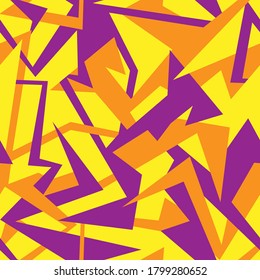 Abstract seamless pattern with curved geometry elements.