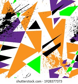 Motif abstrait harmonieux d'éléments géométriques incurvés et de points grunge