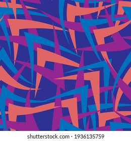 Abstract seamless pattern with curved geometry elements 