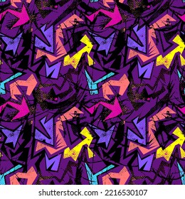 Abstract seamless pattern with curved geometry elements