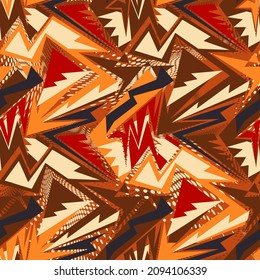 Abstract seamless pattern with curved triangle elements