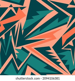 Abstract seamless pattern with curved triangle elements