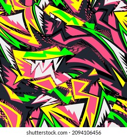 Abstract seamless pattern with curved triangle elements