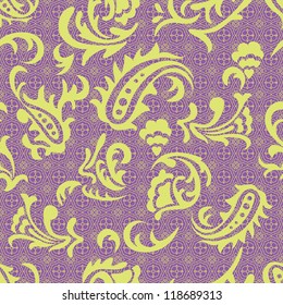 Abstract seamless pattern with curves. Vector design.