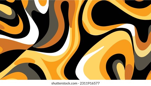 abstract seamless pattern with curves in yellow and beige colors, in the style of martiros saryan, light black and bronze, abstract nature, abstract figures, bold colors, strong lines, light black and