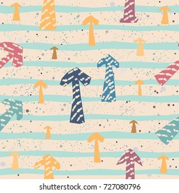 Abstract Seamless Pattern with cute arrows. Hand Drawn Background with arrows. Vector Illustration. Great for cards, postcards, scrapbooks, holiday wrappings, wallpaper, wall art, t-shirts, bag prints
