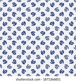 Abstract seamless pattern with cute colored elements. Hand drawn simple design texture with chaotic shapes. Texture for wallpaper, background, scrapbook. Vector illustration.