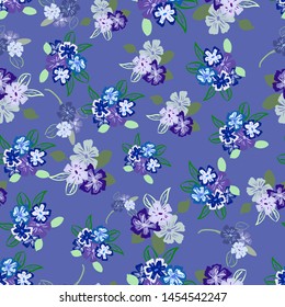Abstract seamless pattern of cute hand painted simple flowers for textile,postcard