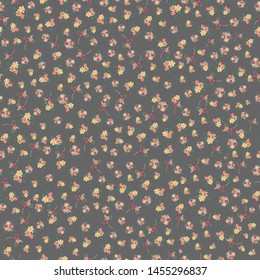 Abstract seamless pattern of cute hand painted simple flowers for textile,postcard