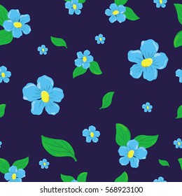 Abstract seamless pattern of cute hand painted simple flowers