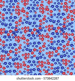 Abstract seamless pattern of cute hand painted simple flowers